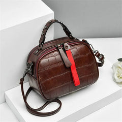 Small Shell Flap Messenger Bag Women Shoulder Tote Contrast Zipper Crossbody