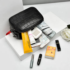 Small Shell Flap Messenger Bag Women Shoulder Tote Contrast Zipper Crossbody