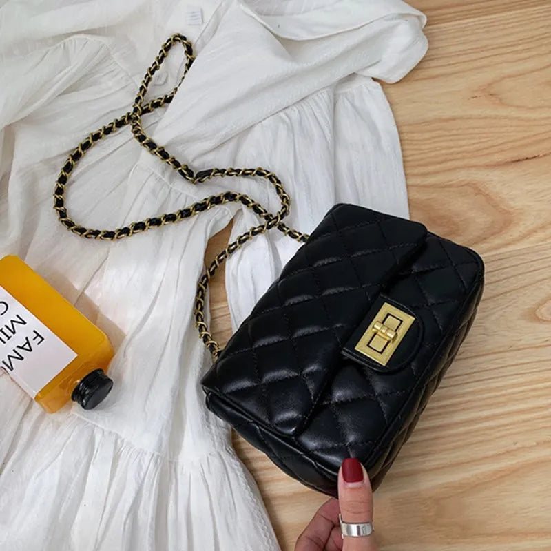 Women's PU Leather Crossbody Shoulder Bags Chain Mini Phone Bags