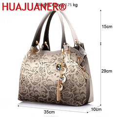 Female Ombre Handbags Floral Print Shoulder Bags Tassel Top-handle Bags