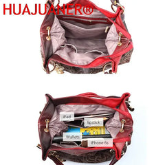 Female Ombre Handbags Floral Print Shoulder Bags Tassel Top-handle Bags