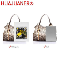 Female Ombre Handbags Floral Print Shoulder Bags Tassel Top-handle Bags