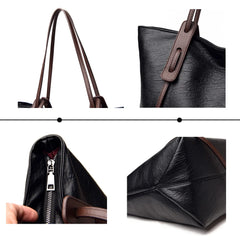 Leather Tote Shoulder Bag High Retro Women Handbags