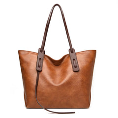 Leather Tote Shoulder Bag High Retro Women Handbags