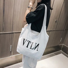 Female Big Canvas Shopping Tote Bag Reusable Extra Large Grocery Bag Eco