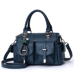 Soft Leather Boston Bag Large Capacity Women's Shoulder Bag