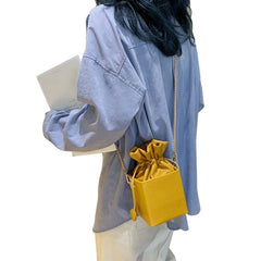 Letter Print Shoulder Bag Messenger Bag for Women Yellow