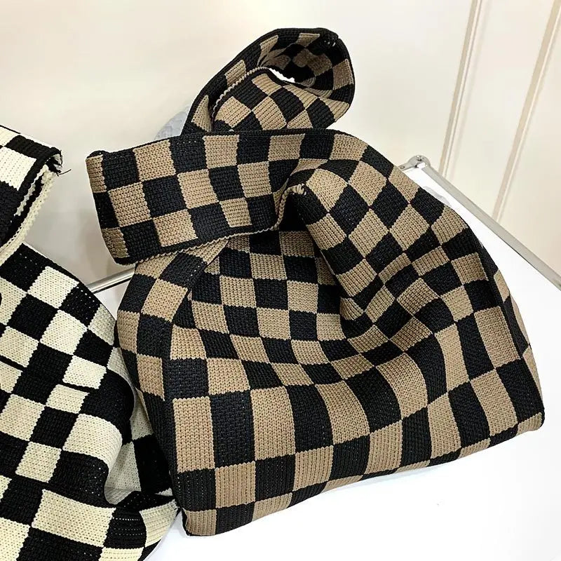 Female Woolen Knitted Braid Crossbody Bag Teen Crochet Winter Shoulder Tote