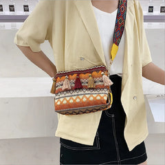 Female Bucket Canvas Bag Summer Ribbon Bucket Bag Ins Girls Ethnic Style