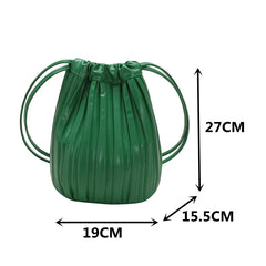 Female Bucket Shopping Bag Soft Leather Tote Bag Large Capacity Handbags Women