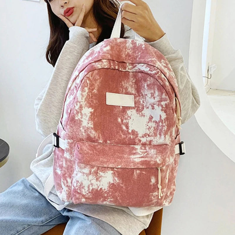 Female Canvas Backpack Casual Women Shoulder Bag School Bag