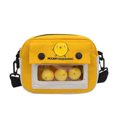 Cartoon Chicken Messenger Bag for Women Student Girl Shoulder Bag