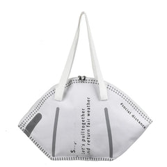 Female Canvas Creative Mask Shoulder Bag Casual Totes Handbags For Women