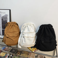 Women Canvas Drawstring College Backpack Laptop Book Bag Girl Travel School Bags
