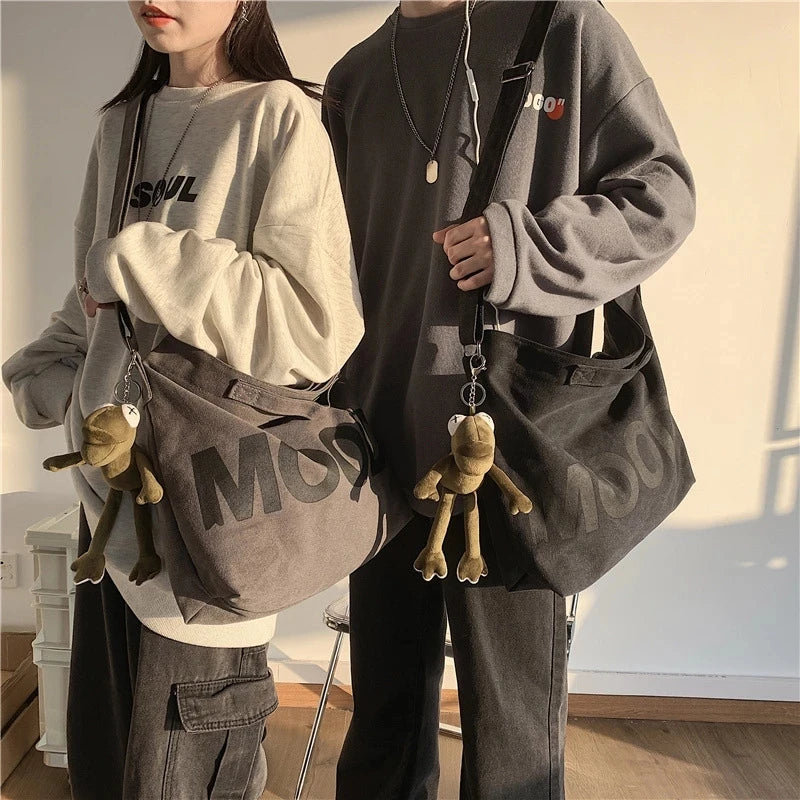 Female Art Vintage Big Shoulder Satchel Harajuku Hip Hop Messenger Bag