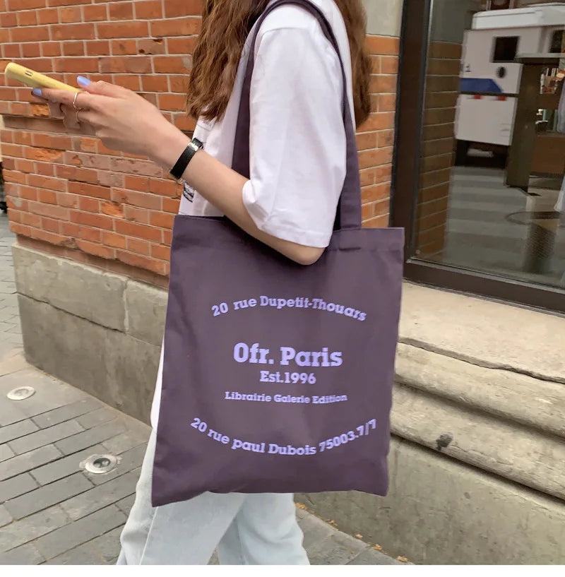 Women's Paris Printed Shoulder Bag Eco-Friendly Handbag