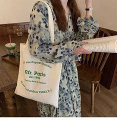 Women's Paris Printed Shoulder Bag Eco-Friendly Handbag