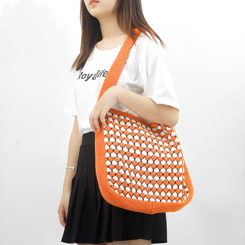 Women's Casual Crochet Soft Slouchy Shoulder Bag