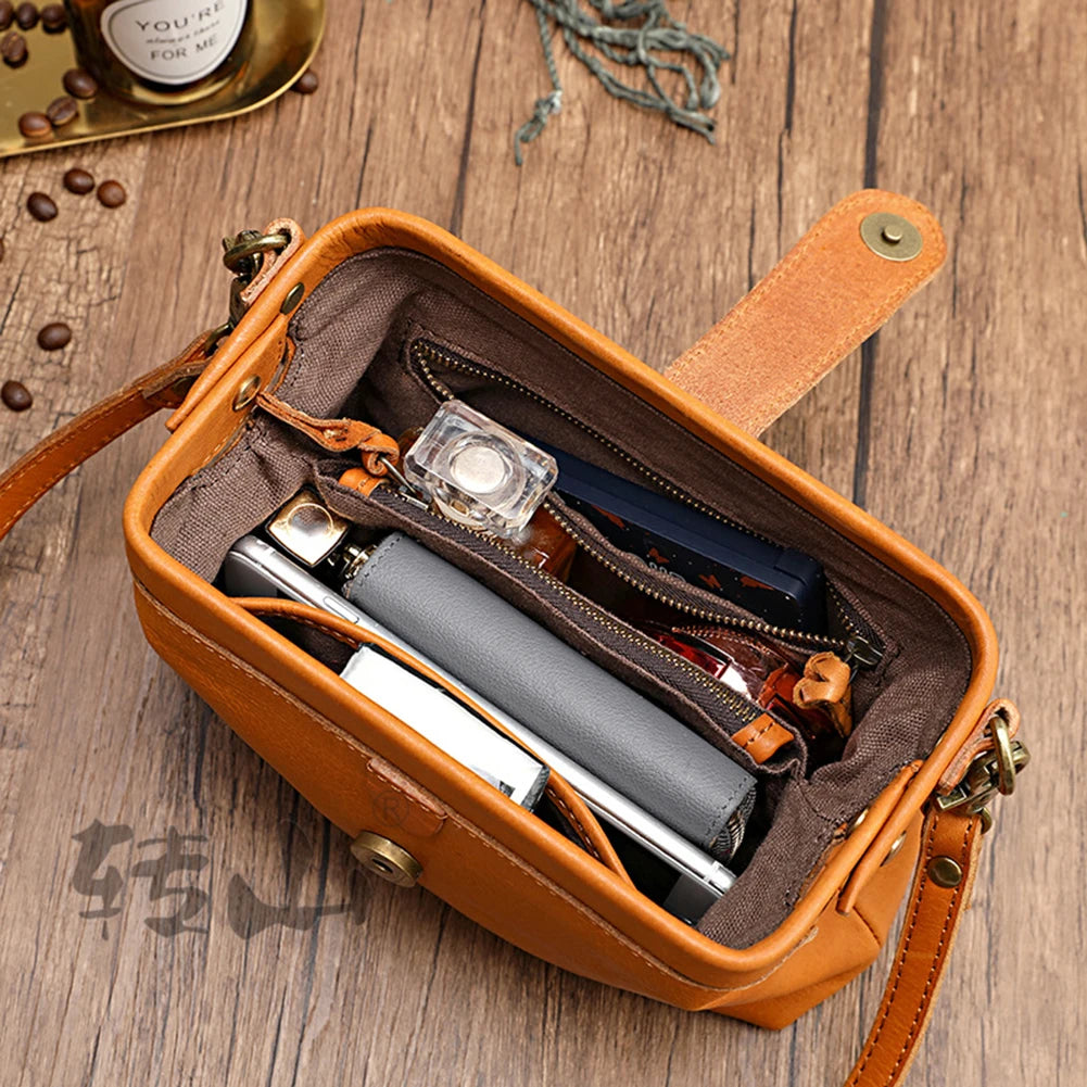 Vintage Style Leather Shoulder Bag Clutch Crossbody Travel Handbag