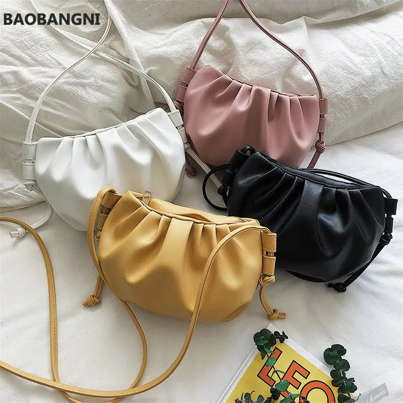 Women's Thick Chain Ruched Shoulder Bag