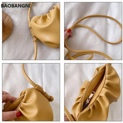 Women's Thick Chain Ruched Shoulder Bag