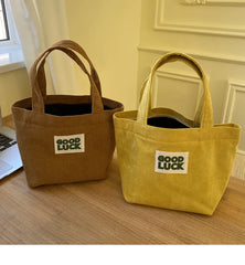 Women's Corduroy Eco Bag Handbag Shopper Autumn Winter Bag
