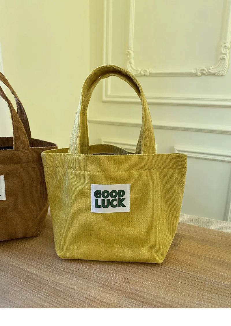 Women's Corduroy Eco Bag Handbag Shopper Autumn Winter Bag