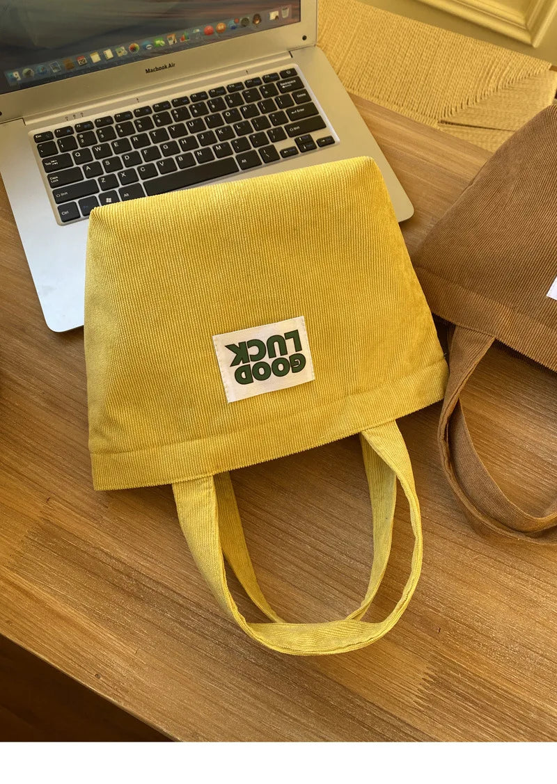 Women's Corduroy Eco Bag Handbag Shopper Autumn Winter Bag