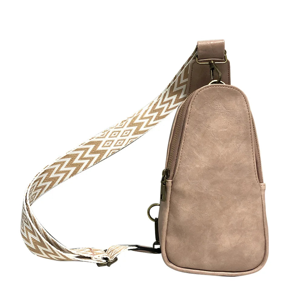 Leopard Print Crossbody Bag Small Solid Chest Bag for Her