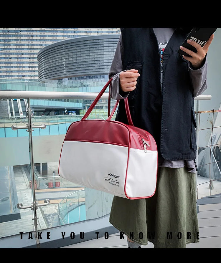 Women's PU Leather Travel Bag Vintage Luggage Casual Tote