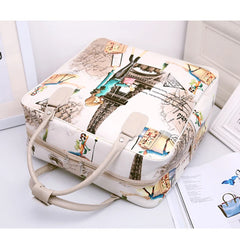 Female Printing PU Leather Women Travel Bag Large Capacity Luggage Bags