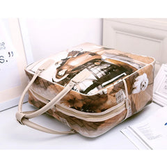 Female Printing PU Leather Women Travel Bag Large Capacity Luggage Bags
