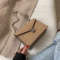 Rivet Crossbody Bag Leather Shoulder Bags for Women