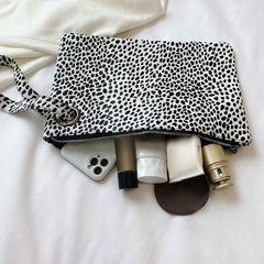 Female Square Snake Print Wristlet Clutch PU Leather Handbag