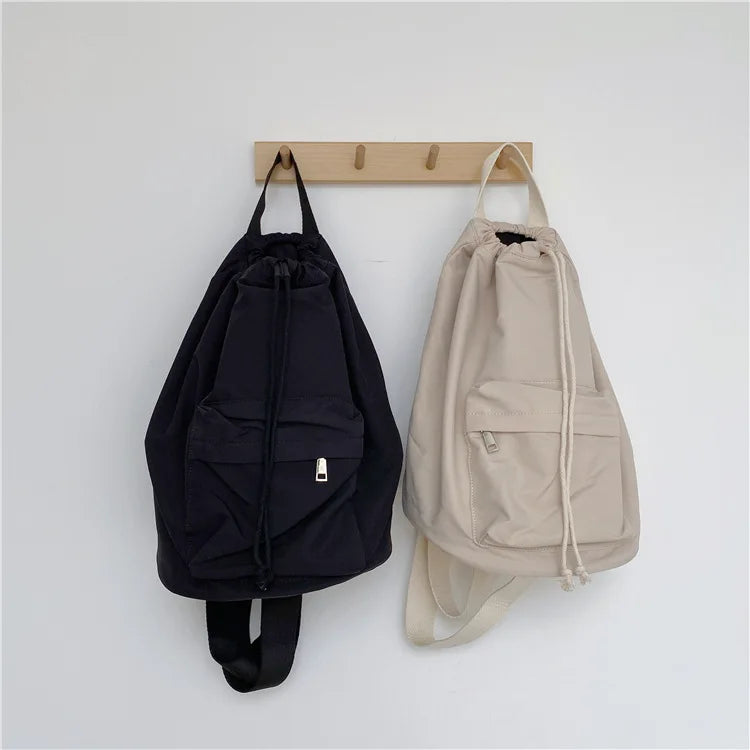Female Drawstring College Backpack Women Laptop Book Bag Girls Travel