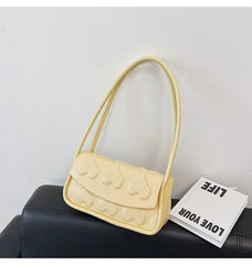Heart Pattern Printed Handbag Small Square Underarm Bag Purses and Handbags