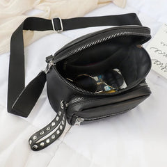 Women Handbag Multi-Pocket Tote Retro Rivets Crossbody Bag