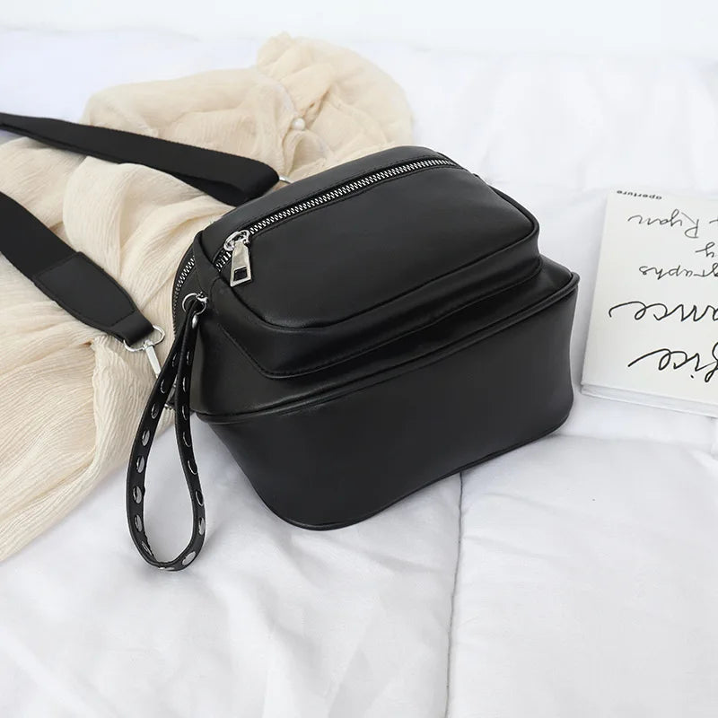 Women Handbag Multi-Pocket Tote Retro Rivets Crossbody Bag