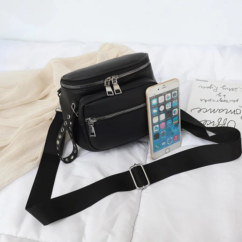 Women Handbag Multi-Pocket Tote Retro Rivets Crossbody Bag
