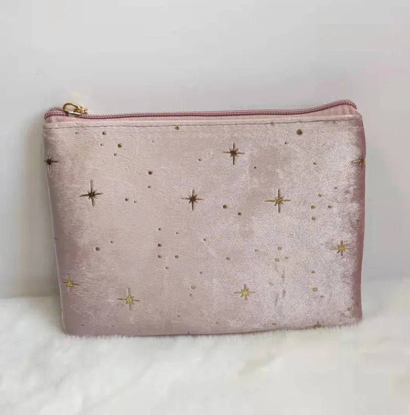 Velvet Small Portable Storage Bag Large Capacity Travel Cosmetic Bag