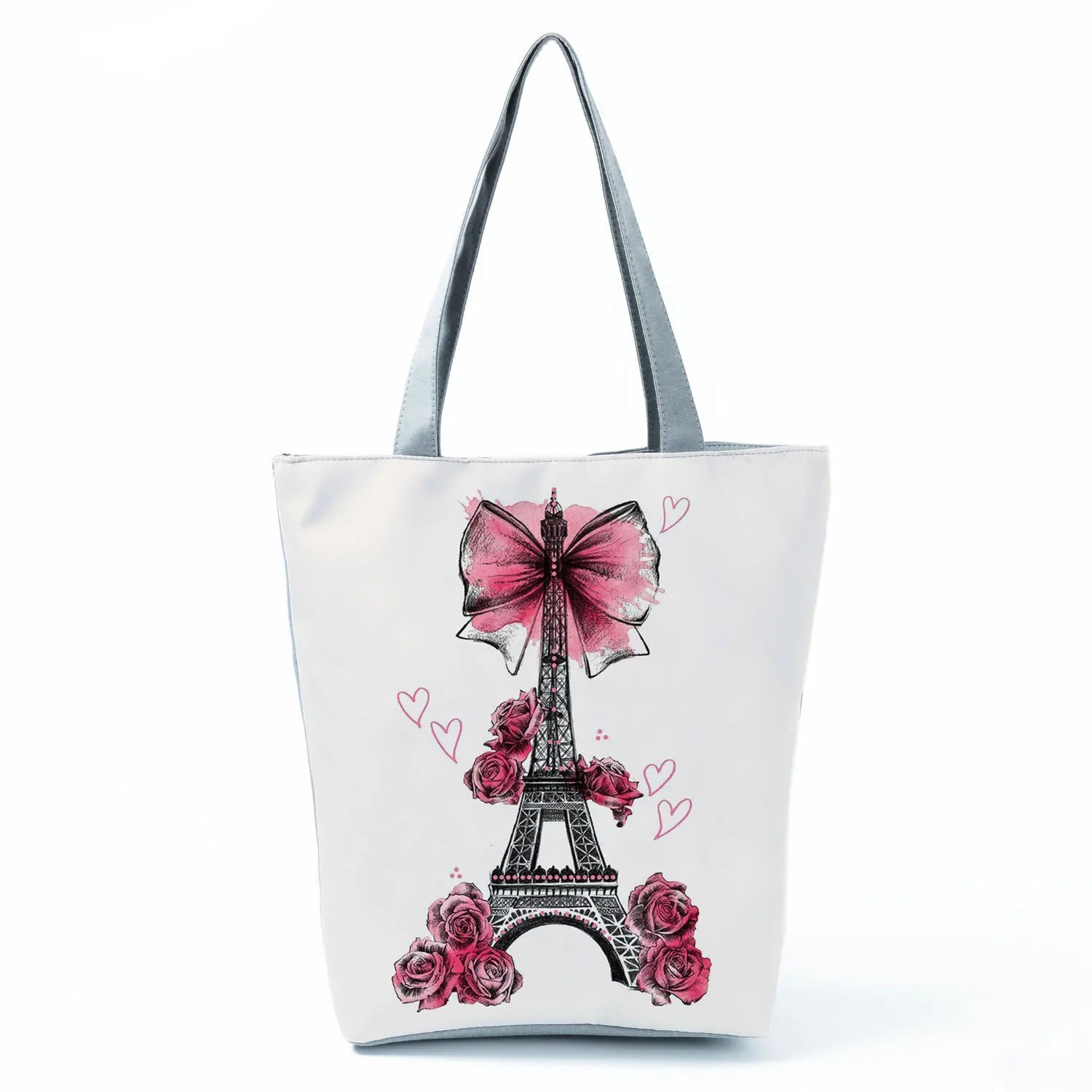 Floral Eiffel Tower Print Tote Bag for Women