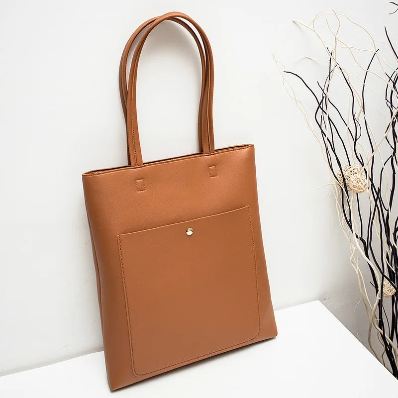 Women's Large Capacity Shoulder Bag Tote Shopper Bags PU Leather Messenger Bag