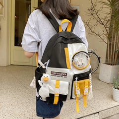 Harajuku Student Backpack Waterproof Nylon Ladies School Bags Women Travel