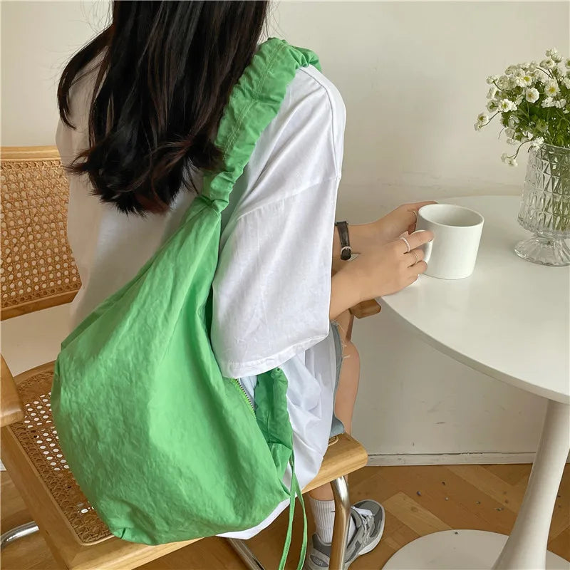 Women's Nylon Dumpling Bag Large Shoulder Handbag