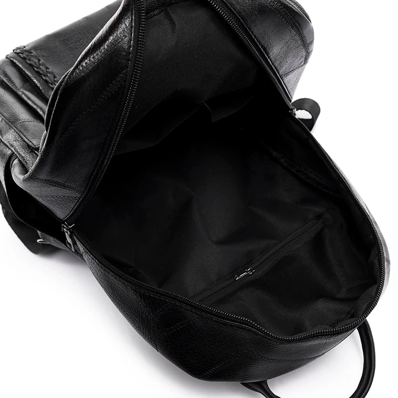 High Soft Leather Book Bags For Teenage Girls Travel Backpack