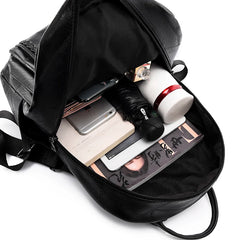 High Soft Leather Book Bags For Teenage Girls Travel Backpack