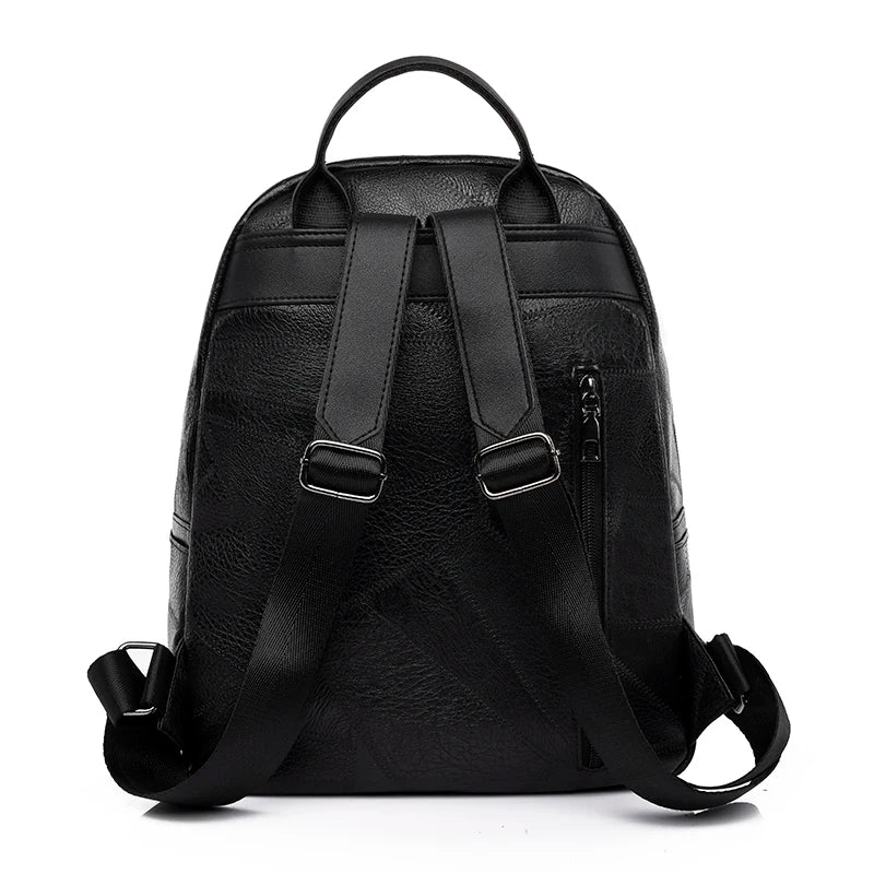 High Soft Leather Book Bags For Teenage Girls Travel Backpack