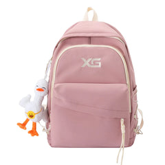 Women Embroidered Nylon Travel Bag Multi-pocket Schoolbag Backpack