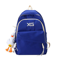 Women Embroidered Nylon Travel Bag Multi-pocket Schoolbag Backpack