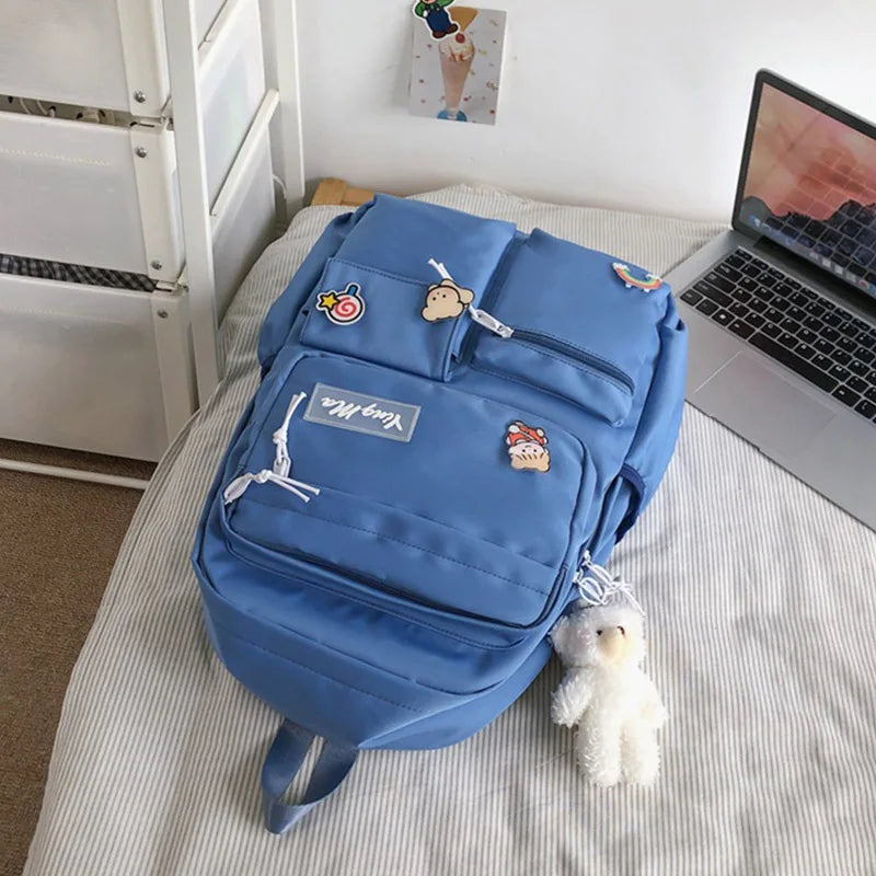 Female High Capacity School Bag Nylon Backpack Outdoor Travel Bagpack